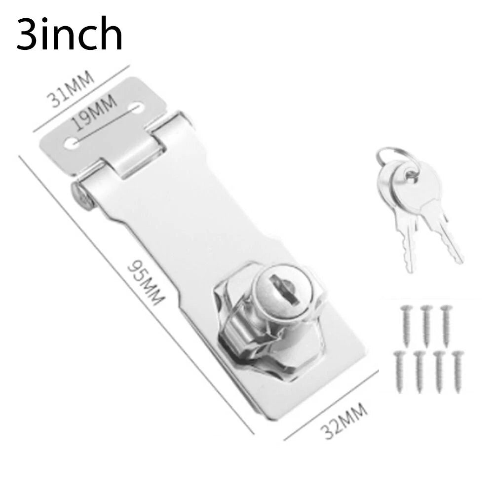 Locking Hasp and Staple for Customizable Install (Adjustable Size)
