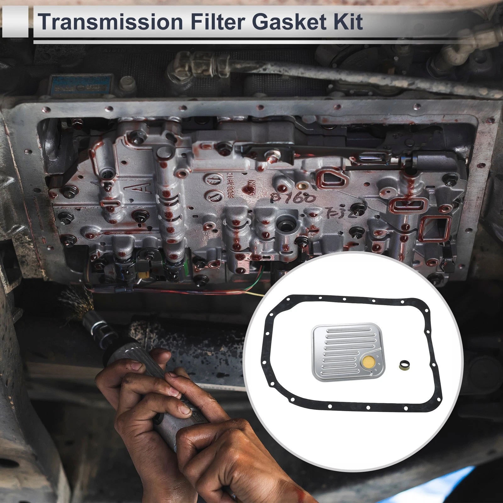 Transmission Filter Gasket Kit Replacement for Chevrolet 4L80E (4WD) (2011–2017)