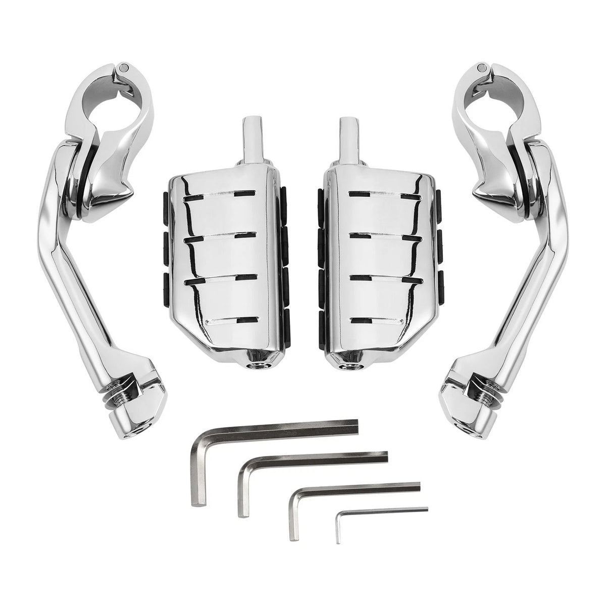 Chrome Highway Foot Pegs for Harley (1 1/4" Engine Guard Mounts)