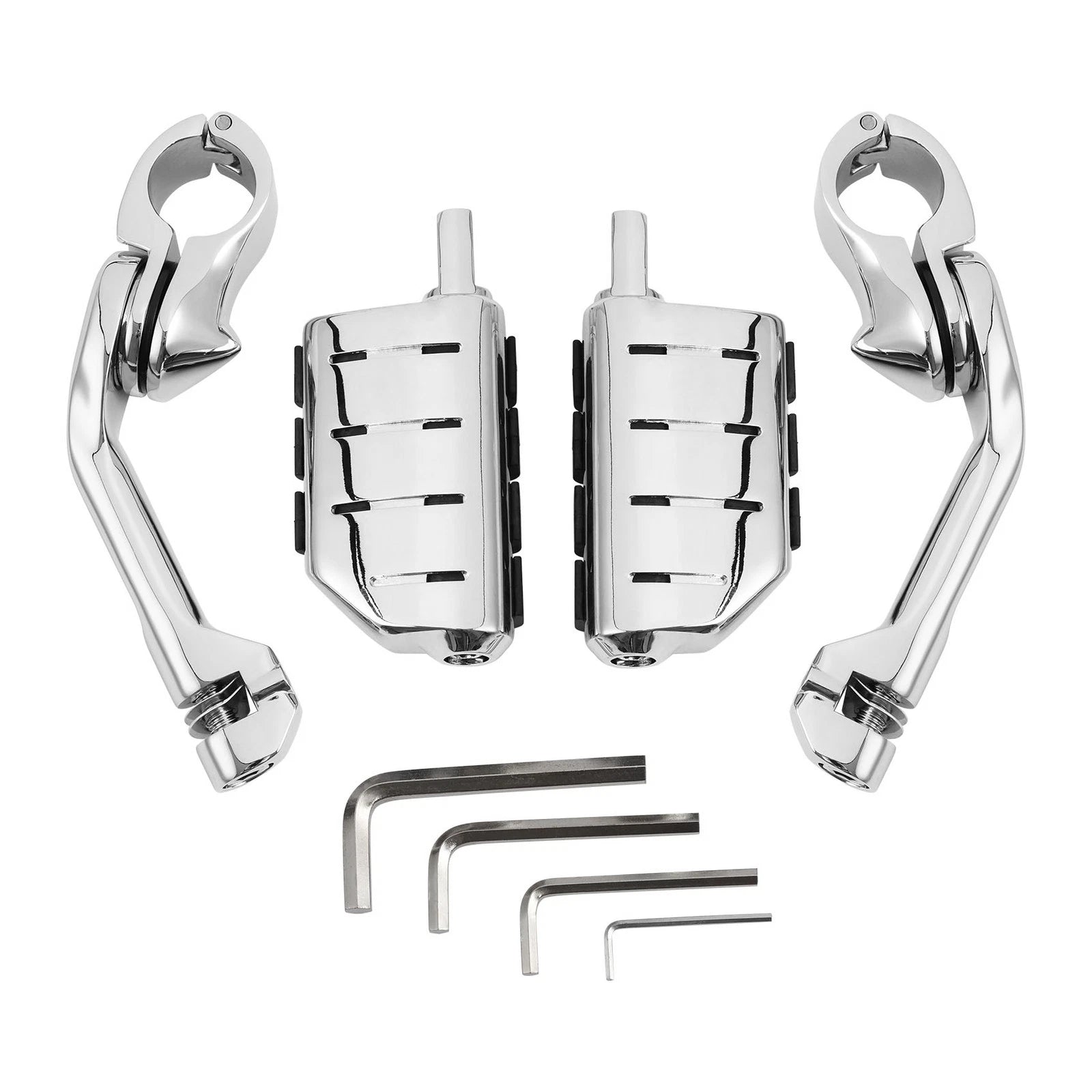 Chrome Highway Foot Pegs for Harley (1 1/4" Engine Guard Mounts)
