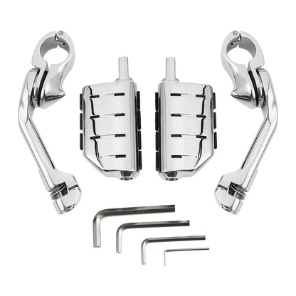 Chrome Highway Foot Pegs for Harley (1 1/4" Engine Guard Mounts)