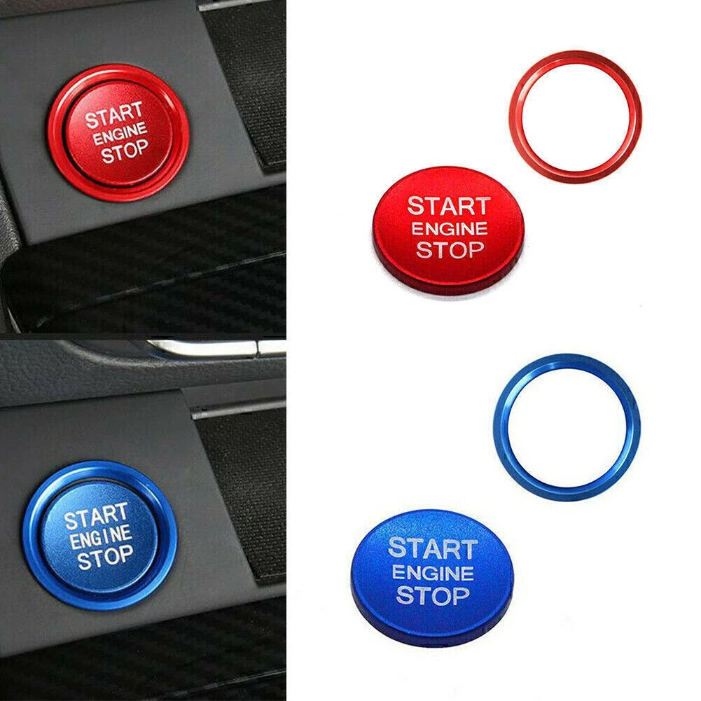 For Audi A4L/A5/A6L/A7/A8 Engine Start Button Decor Ring Cover Sticker Blue cl