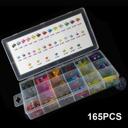 165pcs Low Profile Mini Blade Fuse Set for Automotive Applications