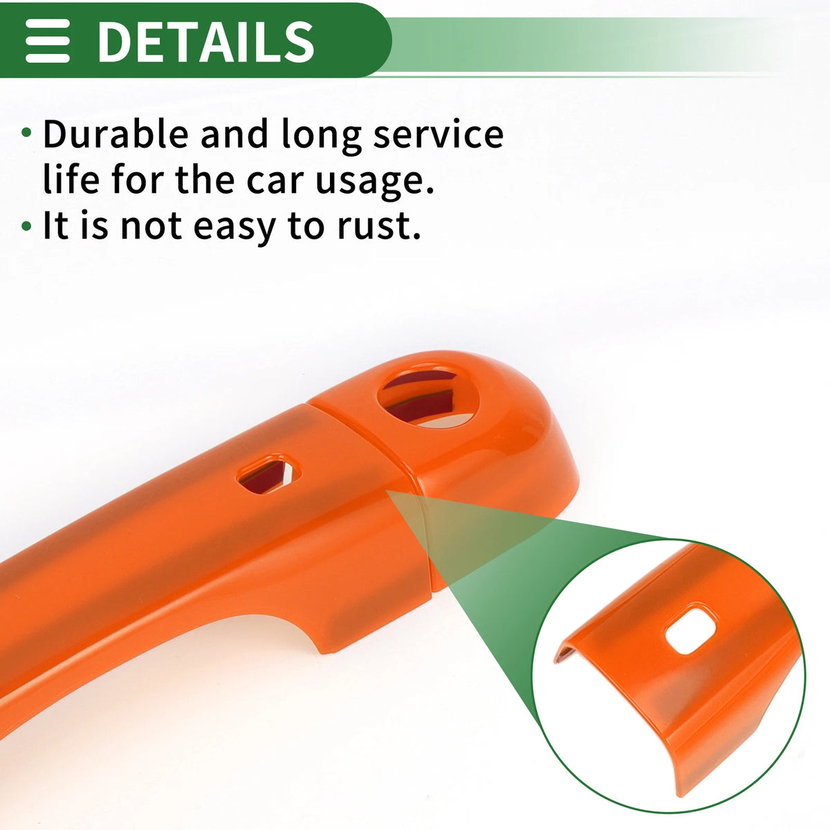 Exterior Door Handle Cover Set for Jeep Renegade (2015–2021) ABS Orange