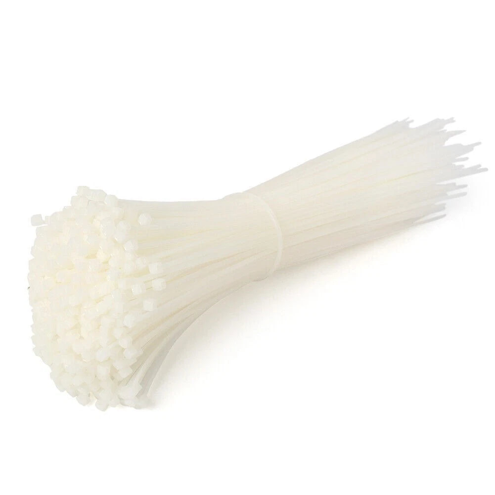1000PCS 8" White Nylon Zip Ties for Cable Management