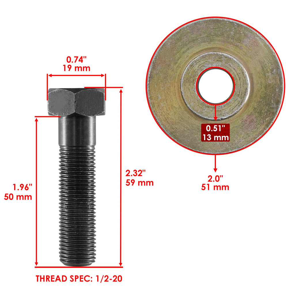 Spindle Blade Left Thread Bolt with Washer for Land Pride AFM4011 (2004–2009)