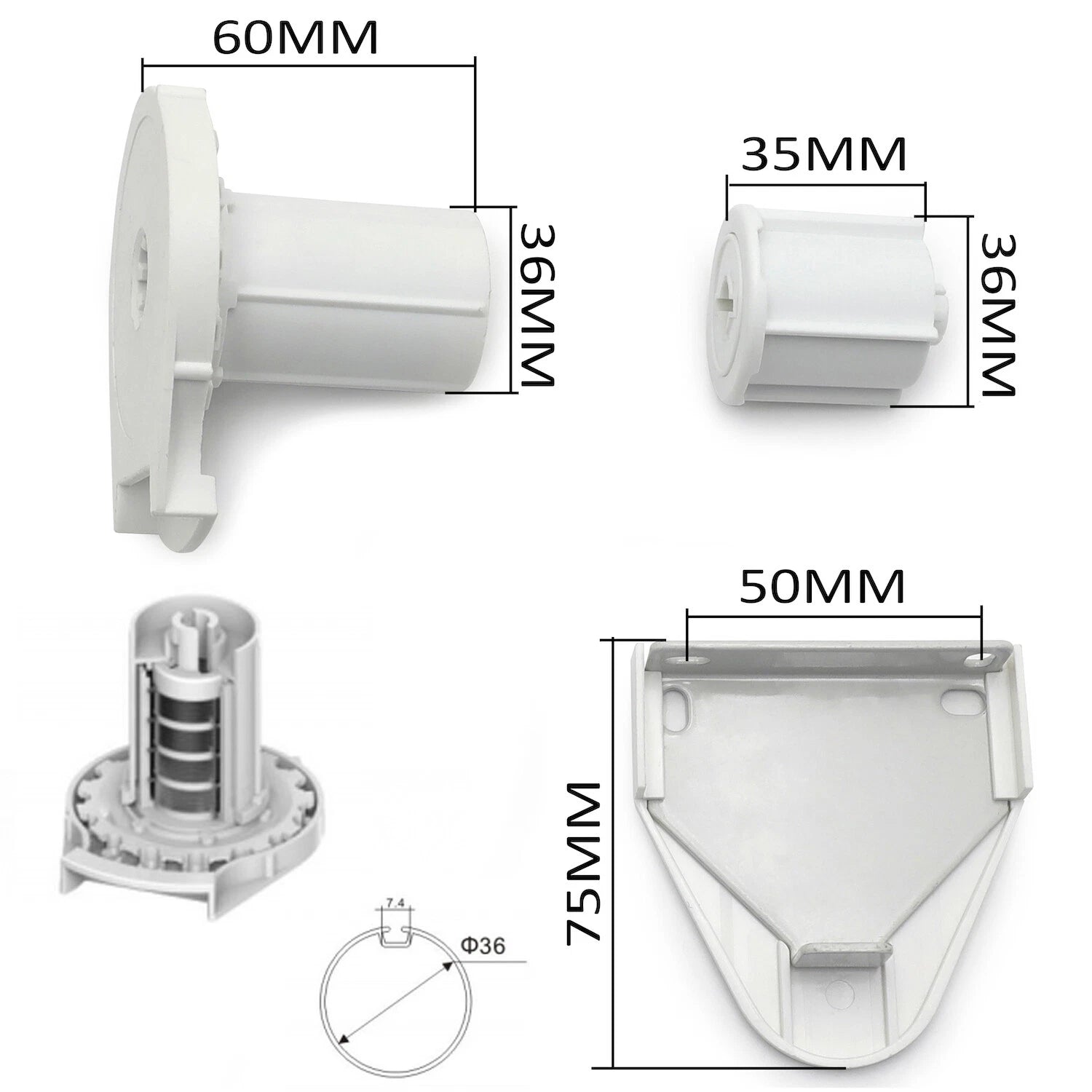 Installation Bracket for Sunshade Roller Blinds (38mm)