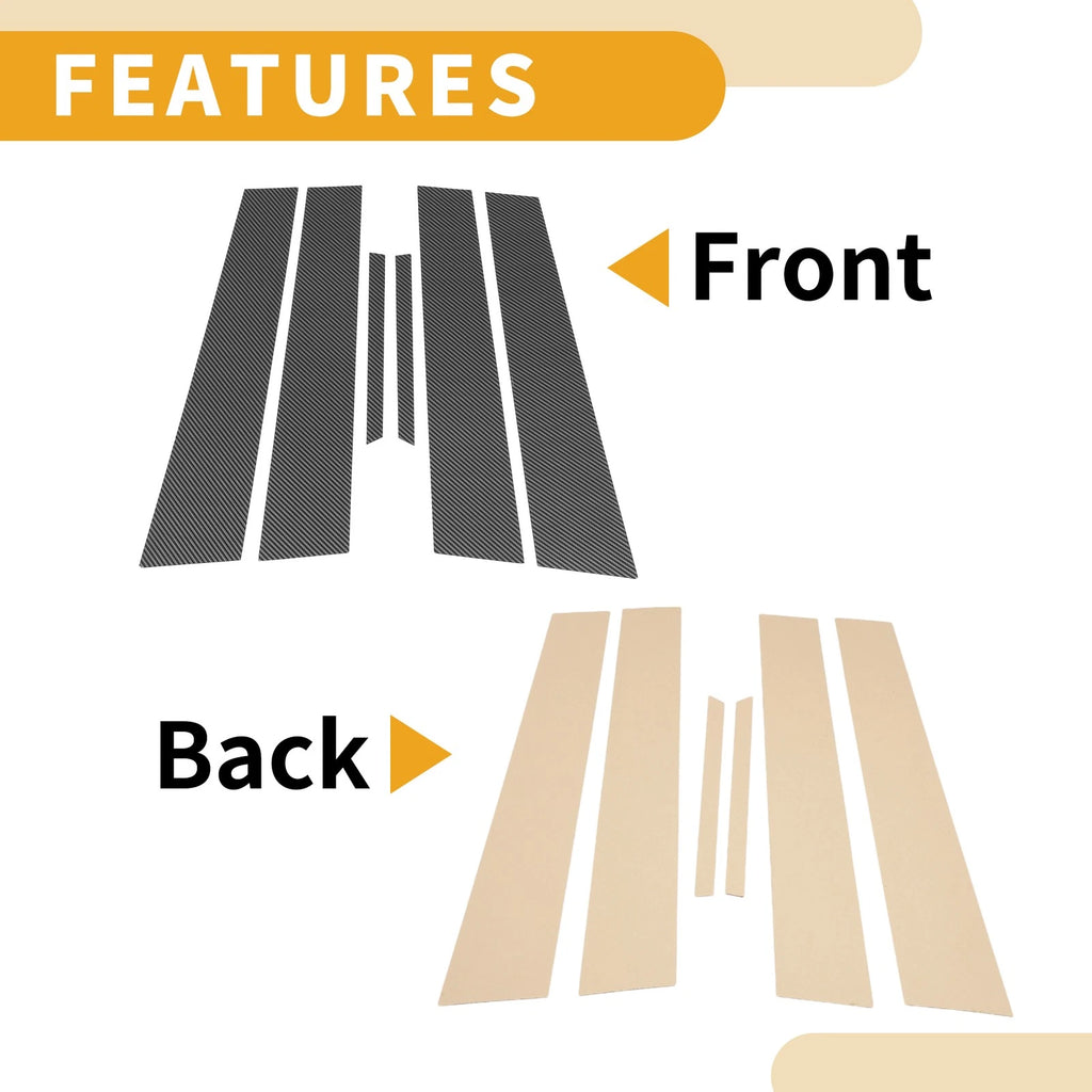 Door Pillar Window Trim 6 Pcs for Toyota Mark X 130 (2005–2009)