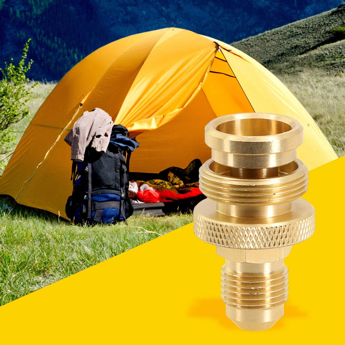 Brass Adapter for Camping Grill Stove 3/8 Male Flare Thread