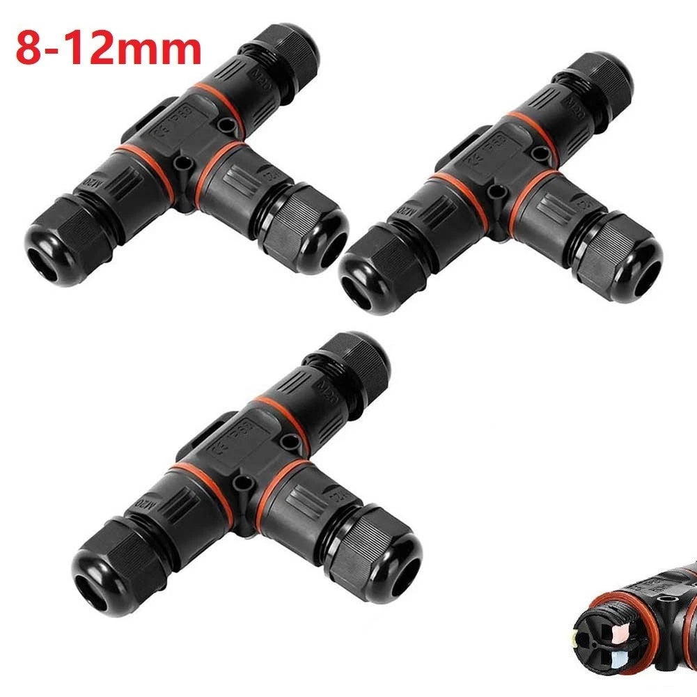 3Pcs Waterproof Cable Connectors IP68 for Outdoor Use