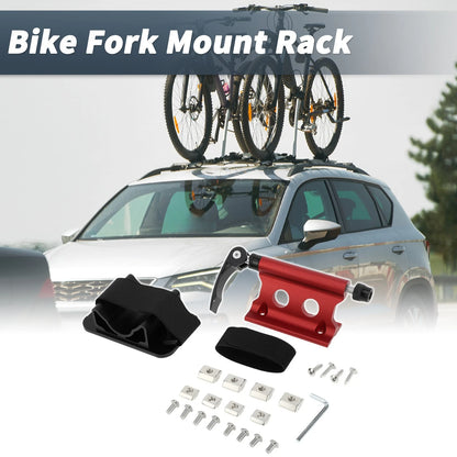 Set of 1 Quick Release Bike Fork Mount Rack for Roof Carrier - Red
