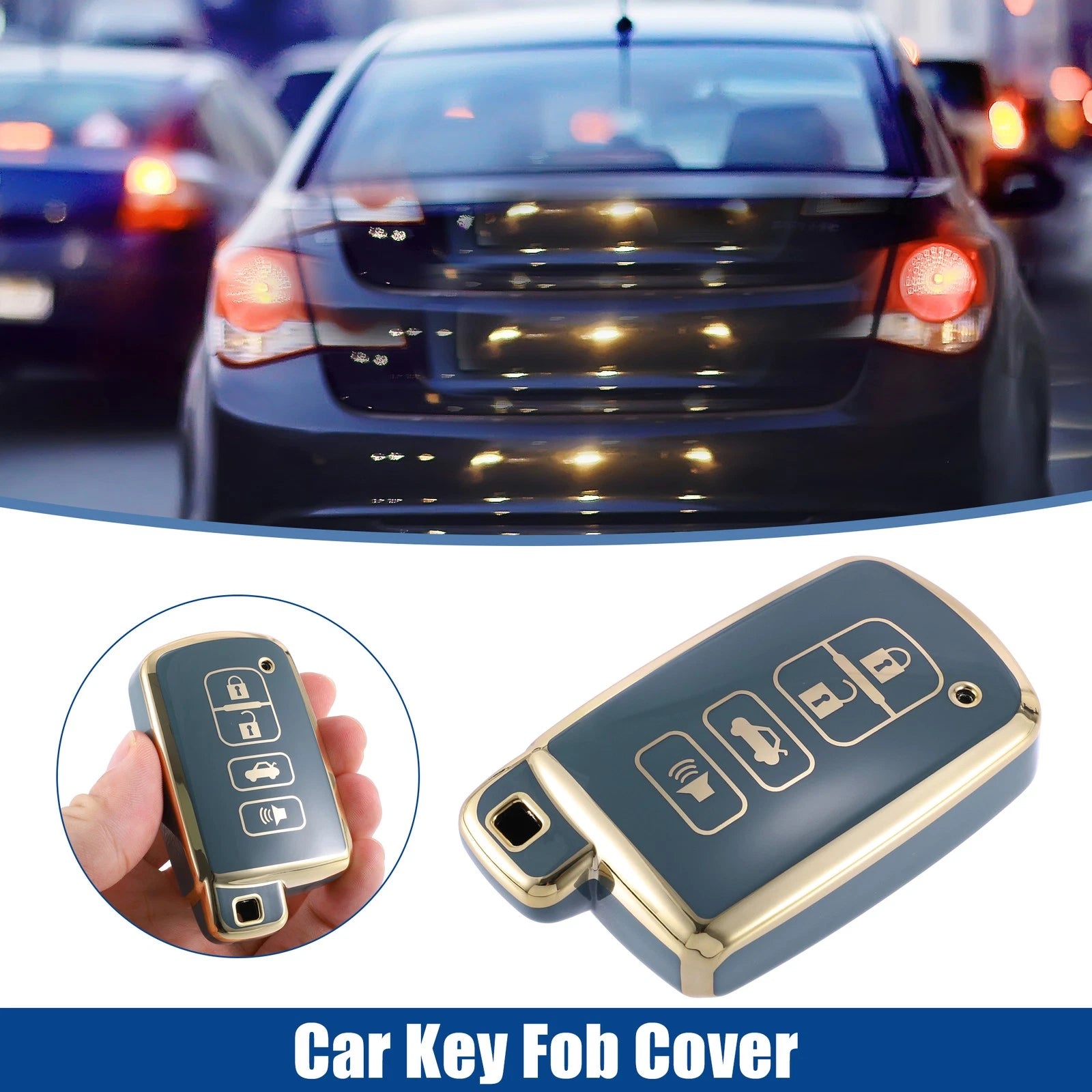 Remote Key Fob Cover Shell Case Replacement for Toyota Avalon Camry (2013–2019)