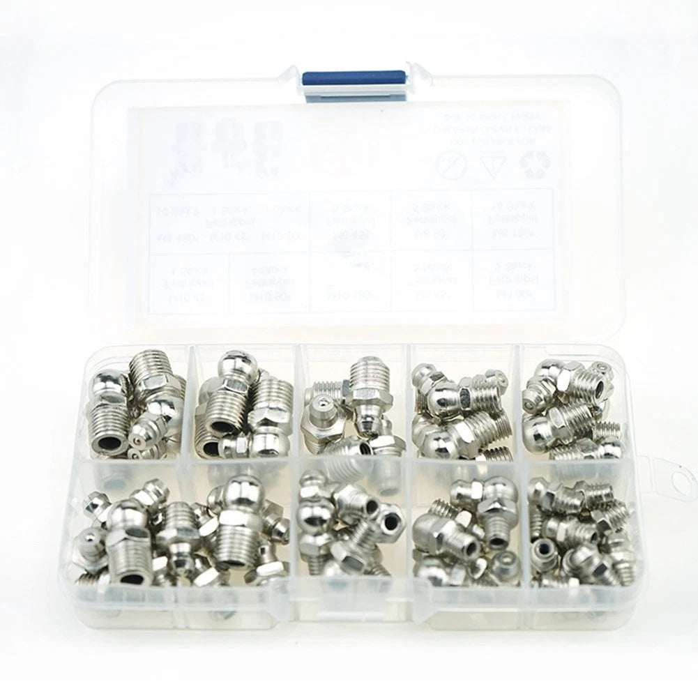 60 PCS Grease Zerk Nozzle Set for Efficient Lubrication Solutions