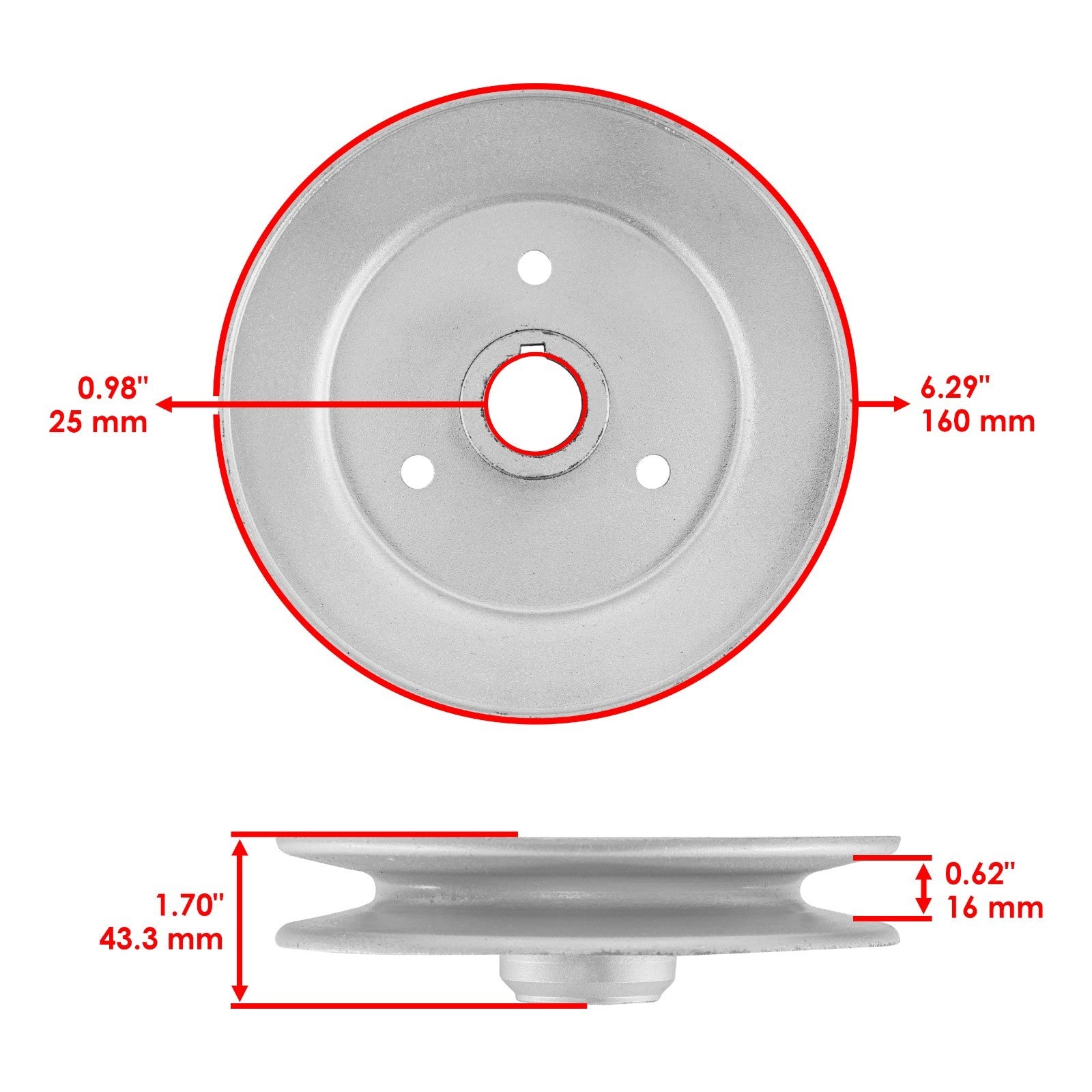 Deck Spindle Pulley Replacement for Exmark Metro M15KA322 M16KA322 (32 in)