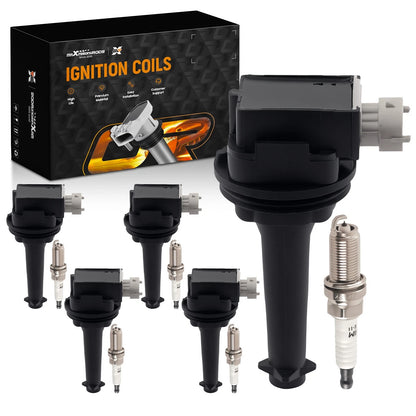 Pack of 5 Ignition Coils + Spark Plugs for Volvo C70 S40 S60 V50 V70 XC70 (2000–2010)
