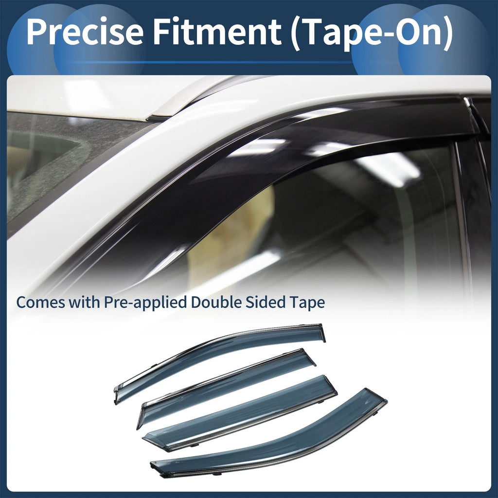 Window Deflectors Side Vent Visors Black for Hyundai Santa Fe (2013–2018)