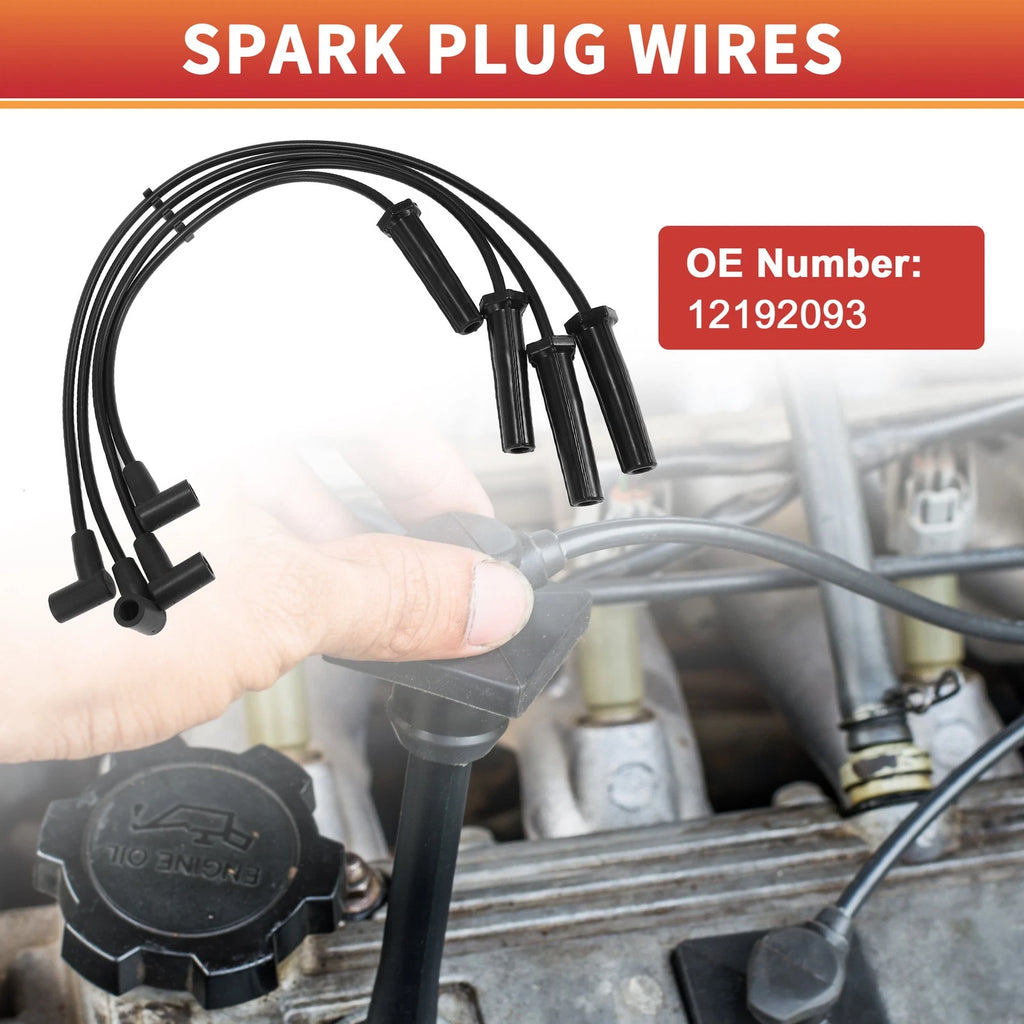 4 Pcs Spark Plug Wire Ignition Coil Cable Replacement for Chevrolet Cavalier (1995–2005)