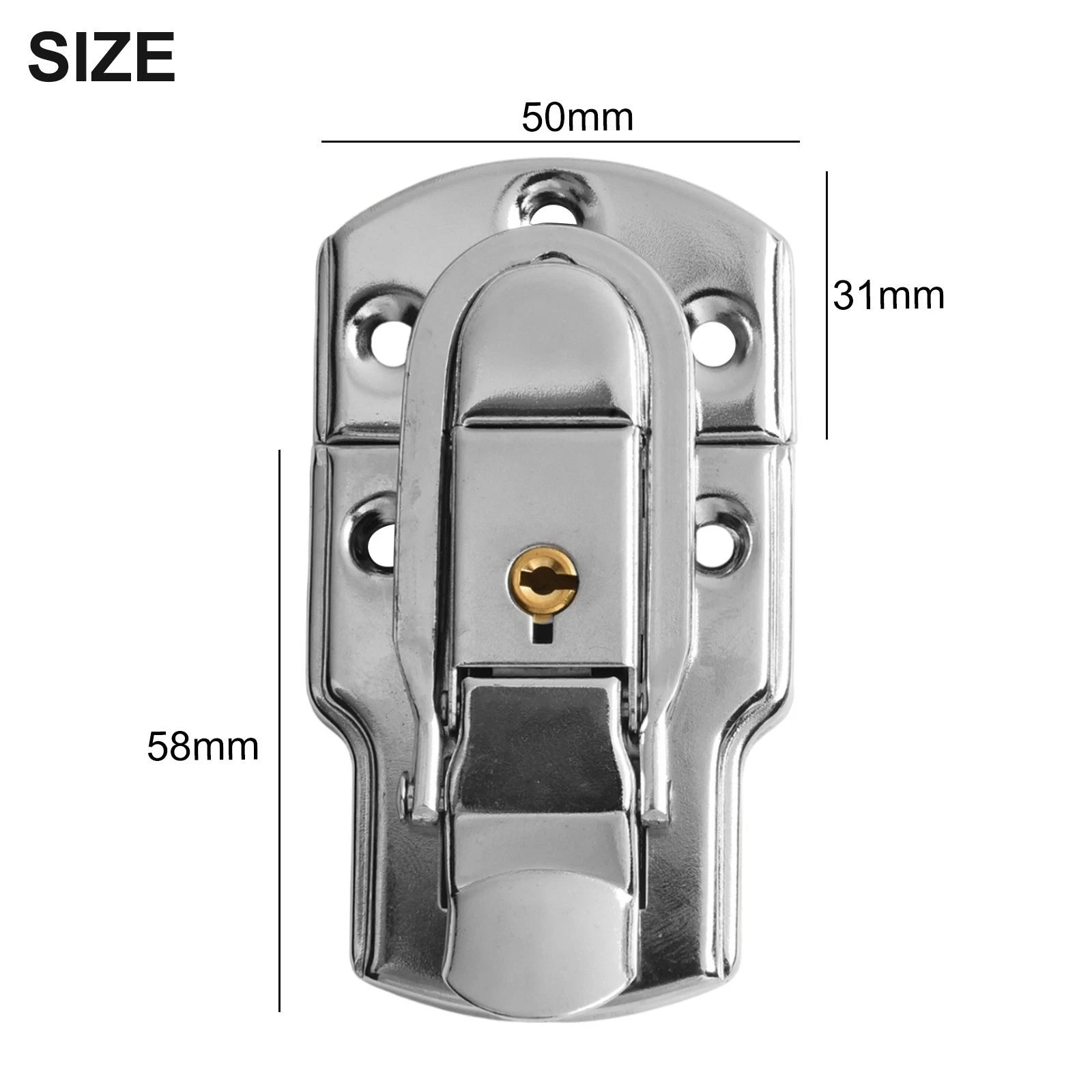 Secure Metal Latch Hasp Buckle Lock with 2 Keys for Cabinets Lockers Boxes