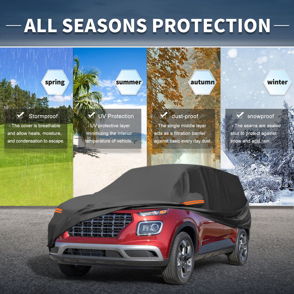 Waterproof 210D-PU Car Cover for Hyundai Venue (2020–2023)