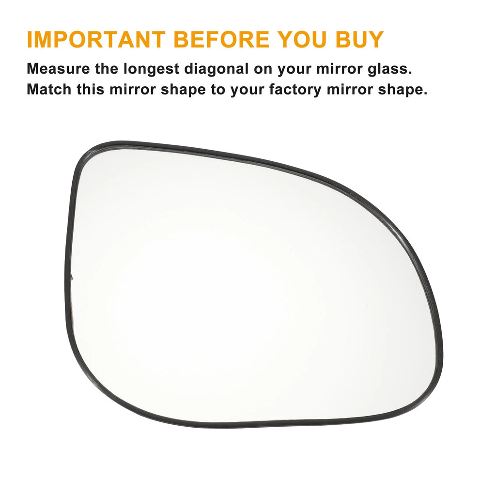 Right Side Mirror Glass Non Heated with Backing for Hyundai i10 (2011–2013)