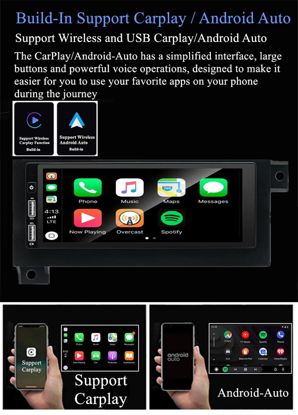 6.8 Inch Android 13 Stereo Radio GPS Head Unit for Chrysler Dodge Jeep