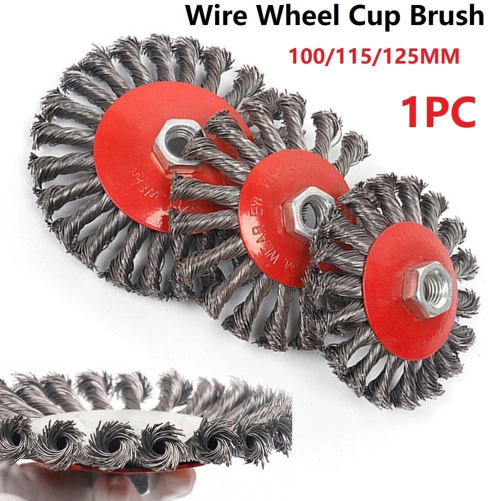 100mm Steel Wire Brush for Grinder (1pc, M14x2)