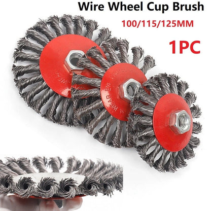 100mm Steel Wire Brush for Grinder (1pc, M14x2)