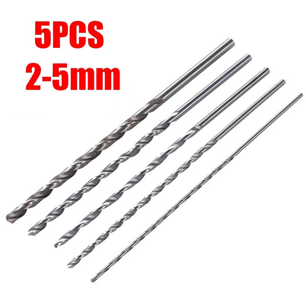 5pcs Extra Long Drill Bit Set 150mm 2-5mm for Automotive Applications