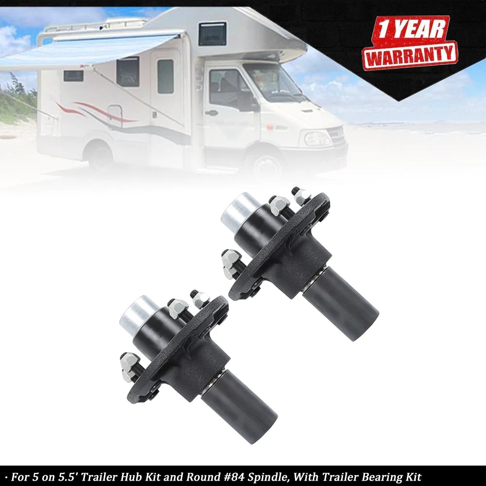 2 Pack Pre-Assembled Trailer Hub Spindle Kit for 5 on 5.5" (3500)