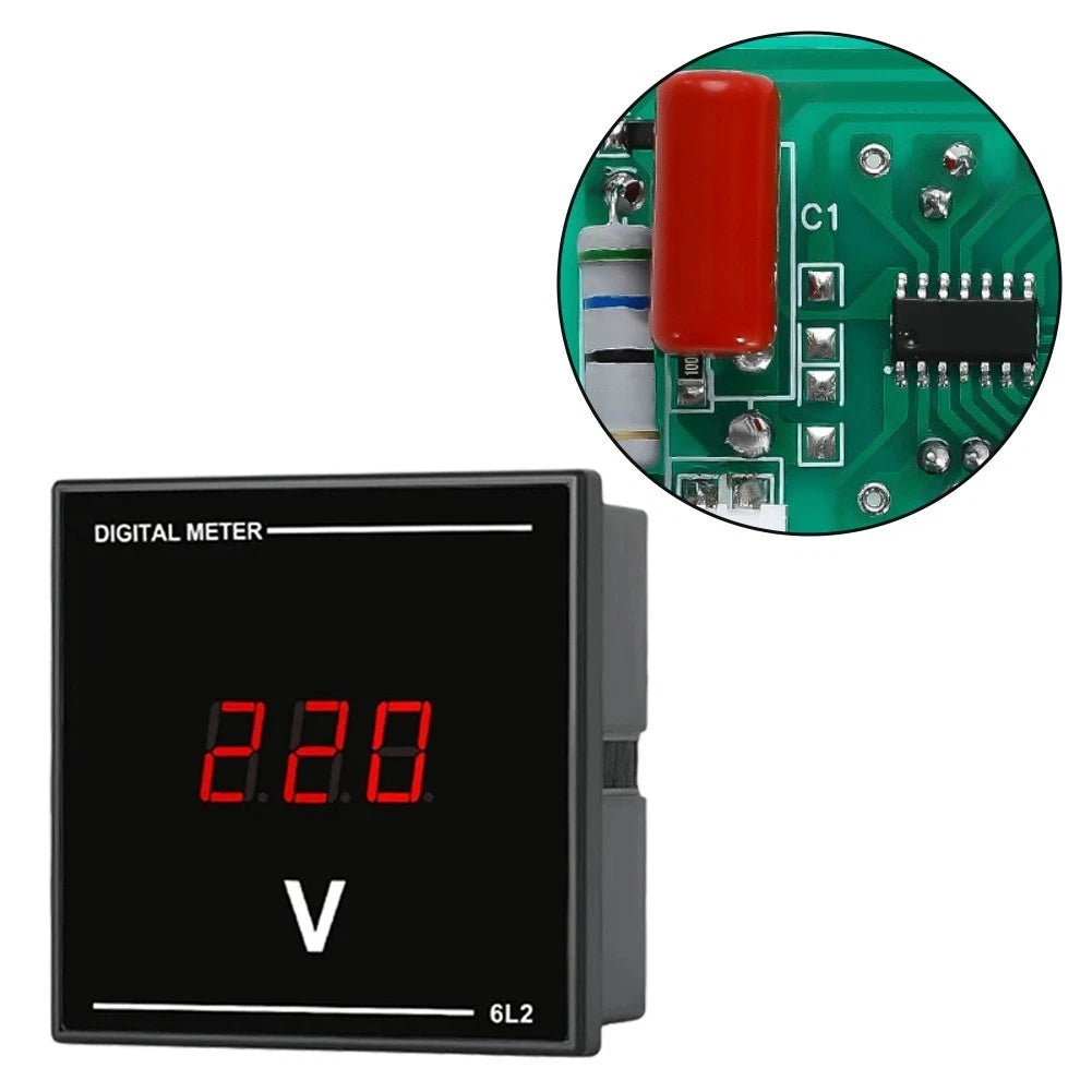 Digital LED Ammeter for AC Voltage Display Meter (50-500V)
