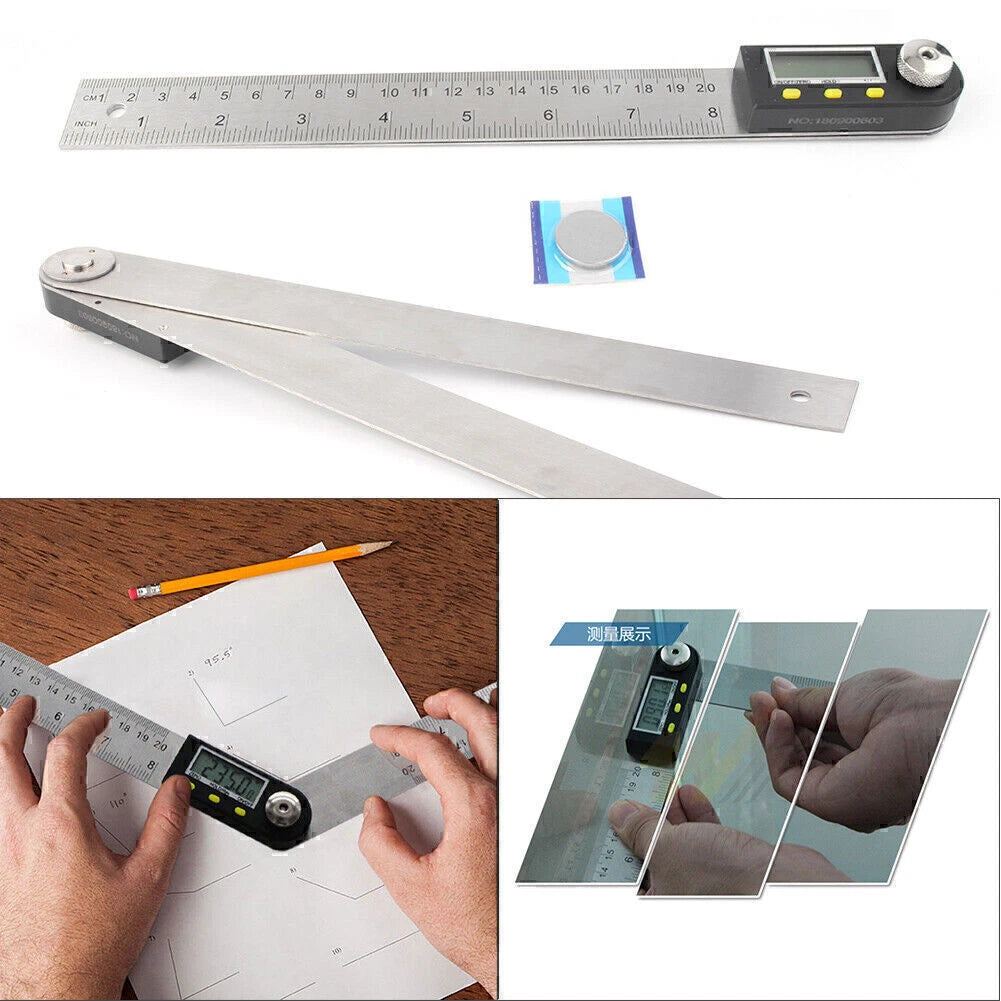 Digital Angle Finder Gauge Protractor Tool for Automotive Use (0-360°, 14 inch)