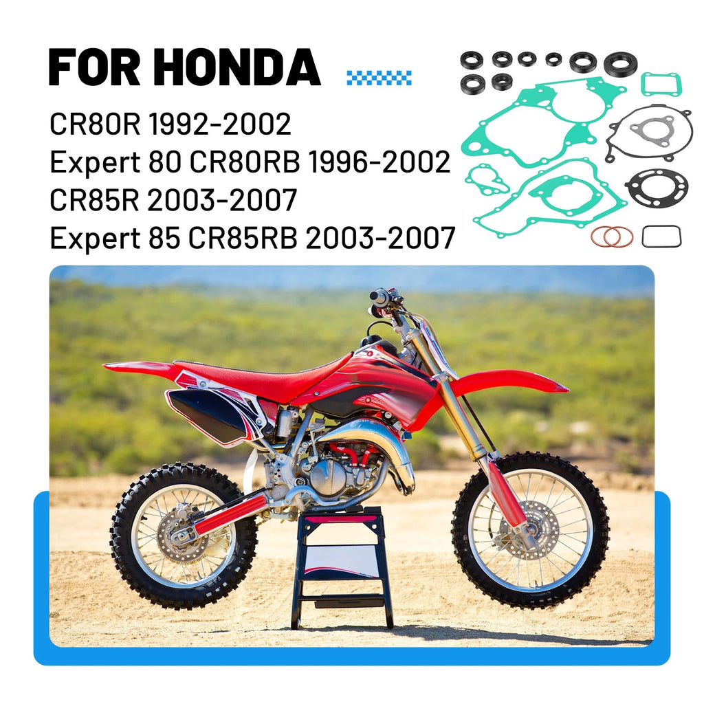 Complete Engine Gasket Oil Seal Kit for Honda CR80R CR80RB (1992–2002)