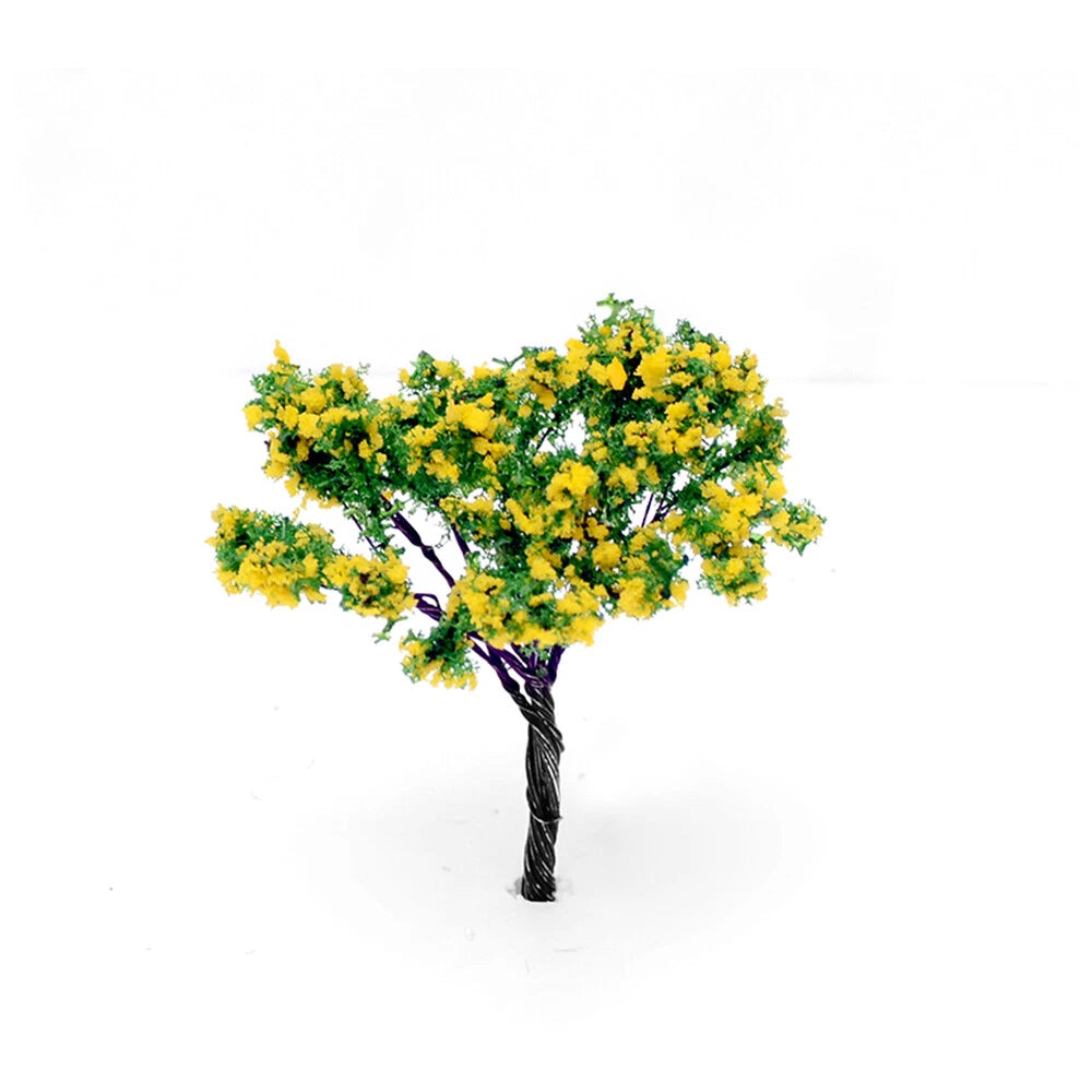 20x Yellow Flower Model Trees for Train Railroad Layout Diorama (6.5cm)