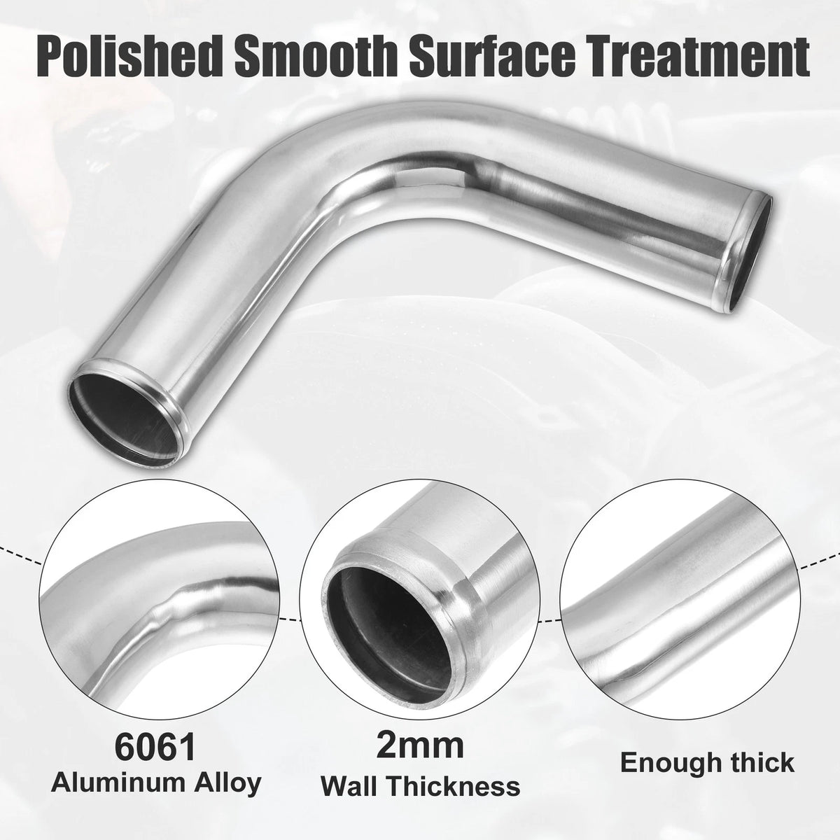 2X 3" Intercooler Air Intake Tube 90 Degree Bend Elbow for
