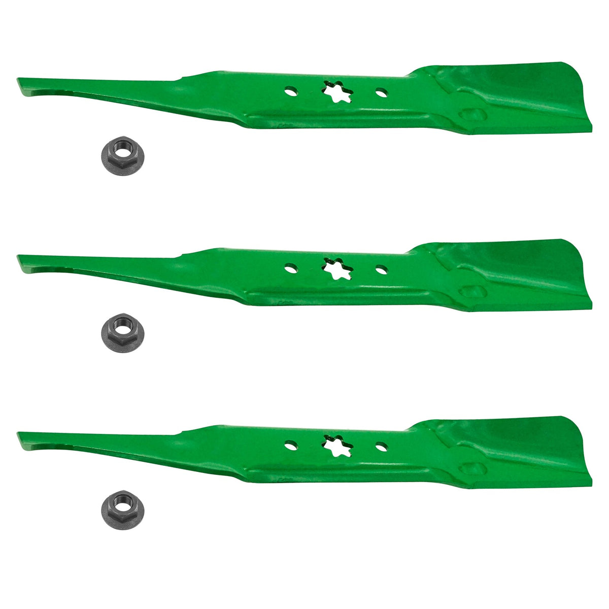 54 Inch Deck Blades with Nuts Kit for MTD Troy-Bilt (2000–2018)