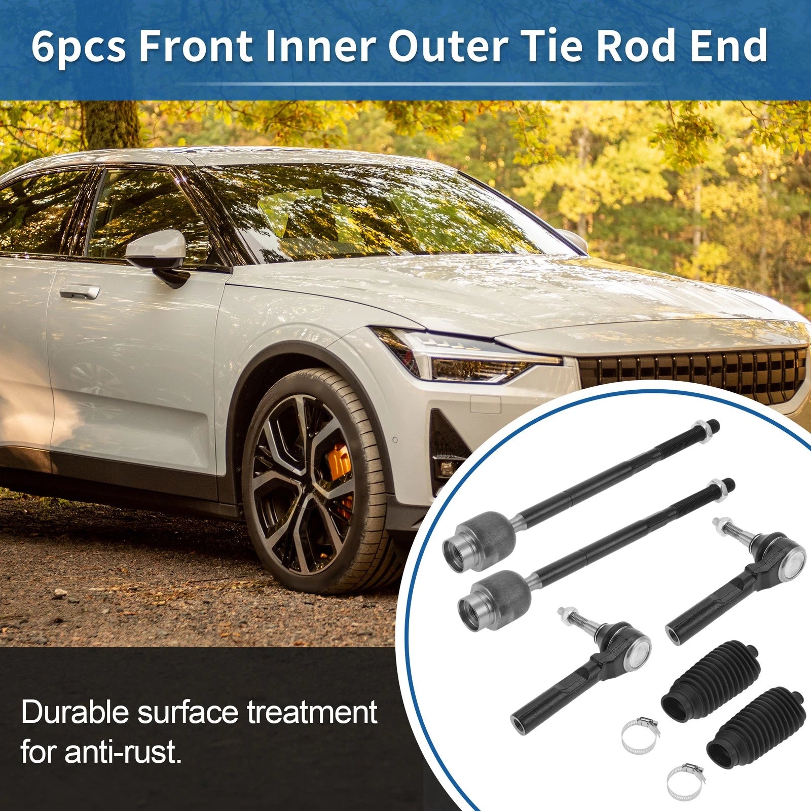 Tie Rod End Link 6pc Front Inner Outer for Pontiac G6 (2005–2010)