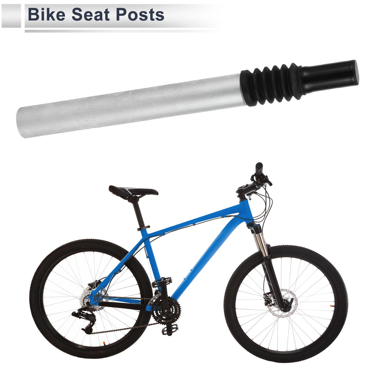 Bike Seat Post 28.6x300mm Shock-absorbing Replacement for Universal (All Years)