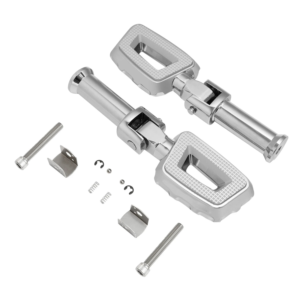 Chrome Passenger Footpegs with Brackets for Harley Softail Low Rider (2018–2025)