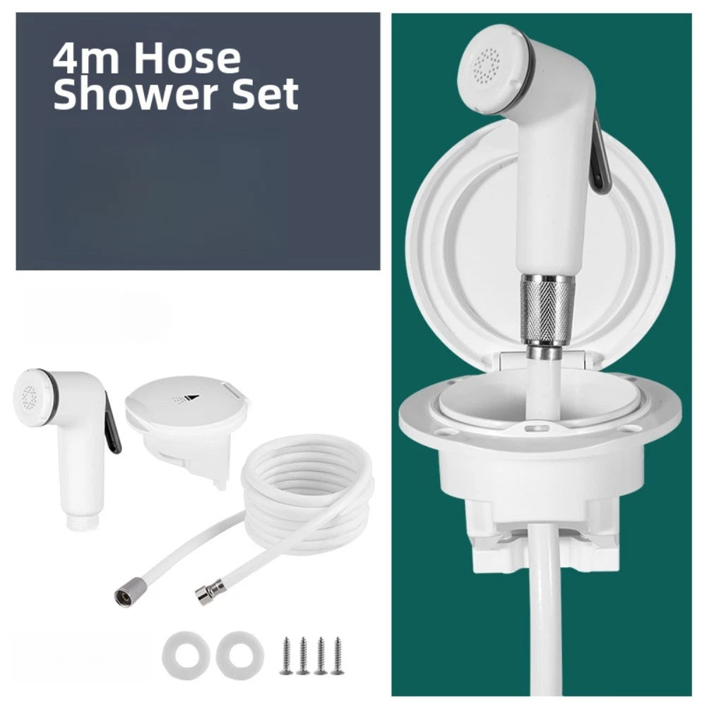 Retractable Shower Head Kit for Marine Use (ABS PVC Hose, 4M)