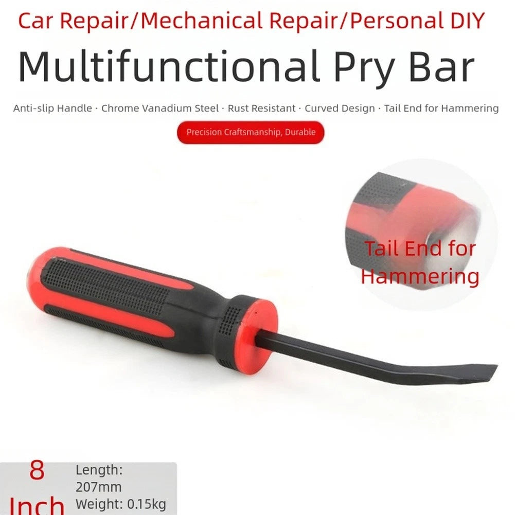 8 Inch Flat Pry Bar for Tire Repair (Ergonomic Handle, Anti Rust)