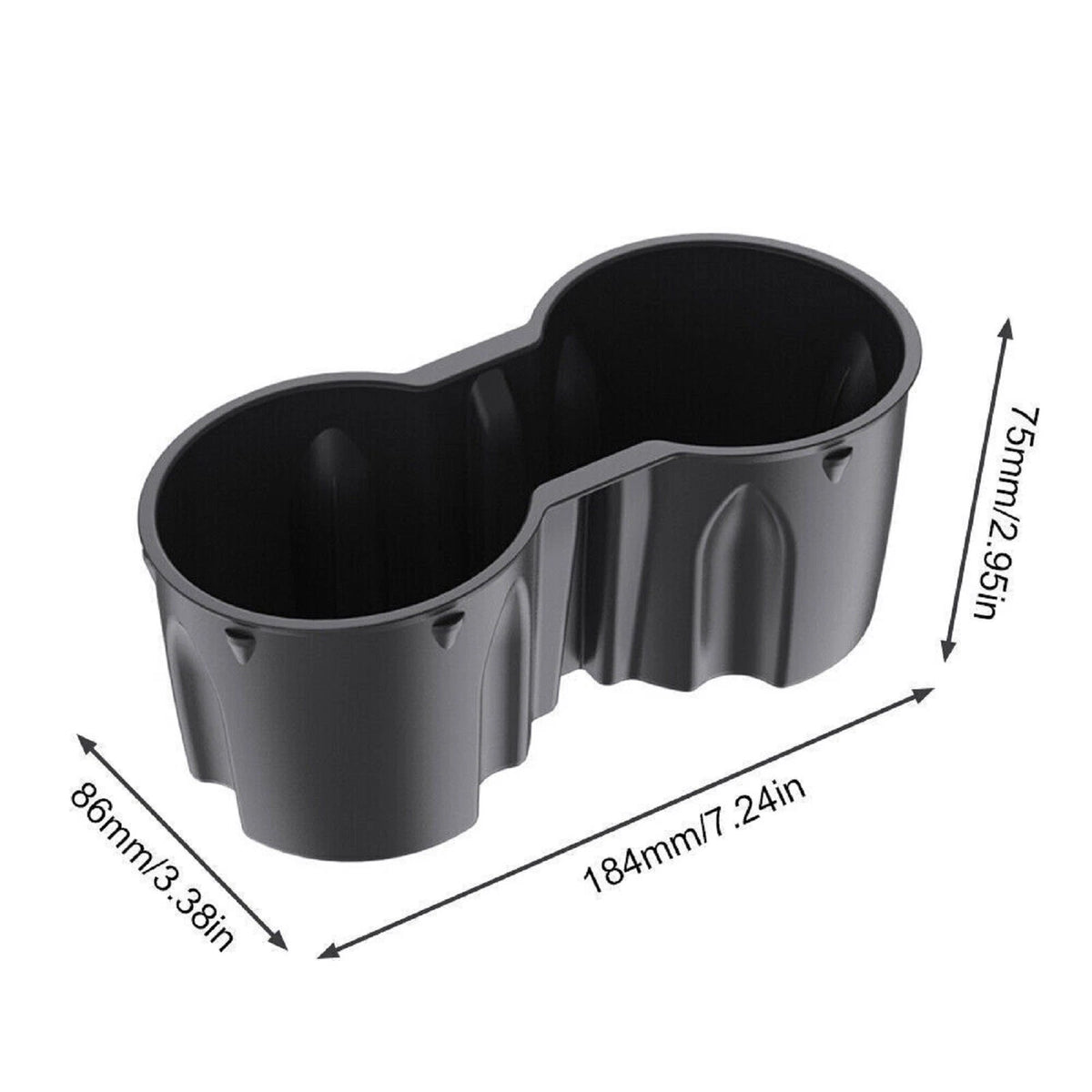 Double Hole Waterproof Console Cup Holder Insert for Tesla Model 3/Y (2017–2023)