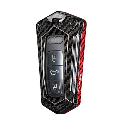Carbon Fiber Key Fob Cover Case Shell fit Audi A6 A7 A8 Q8 Red Black