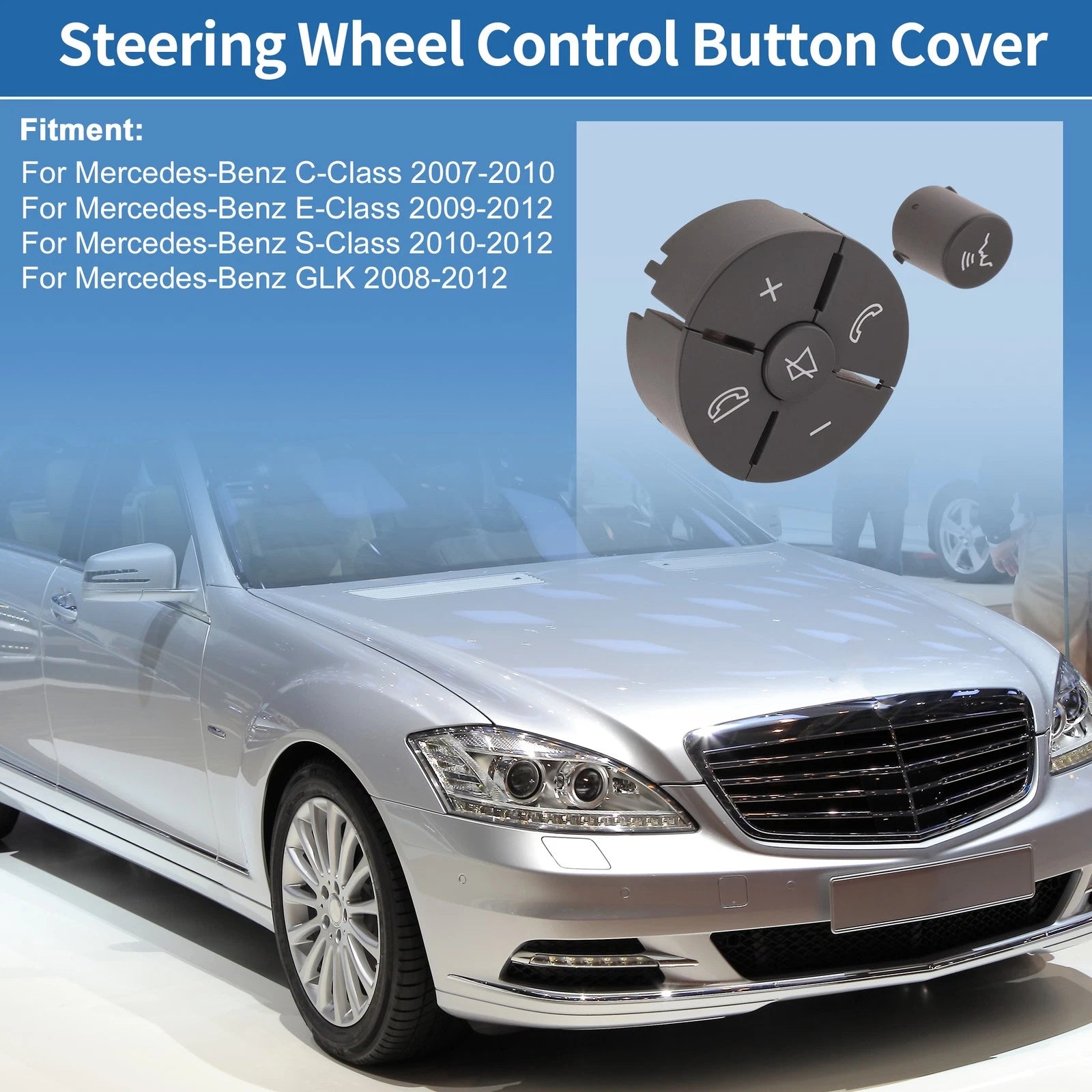 Steering Wheel Control Button Cover for Mercedes-Benz C-Class Right Side (2008–2021)