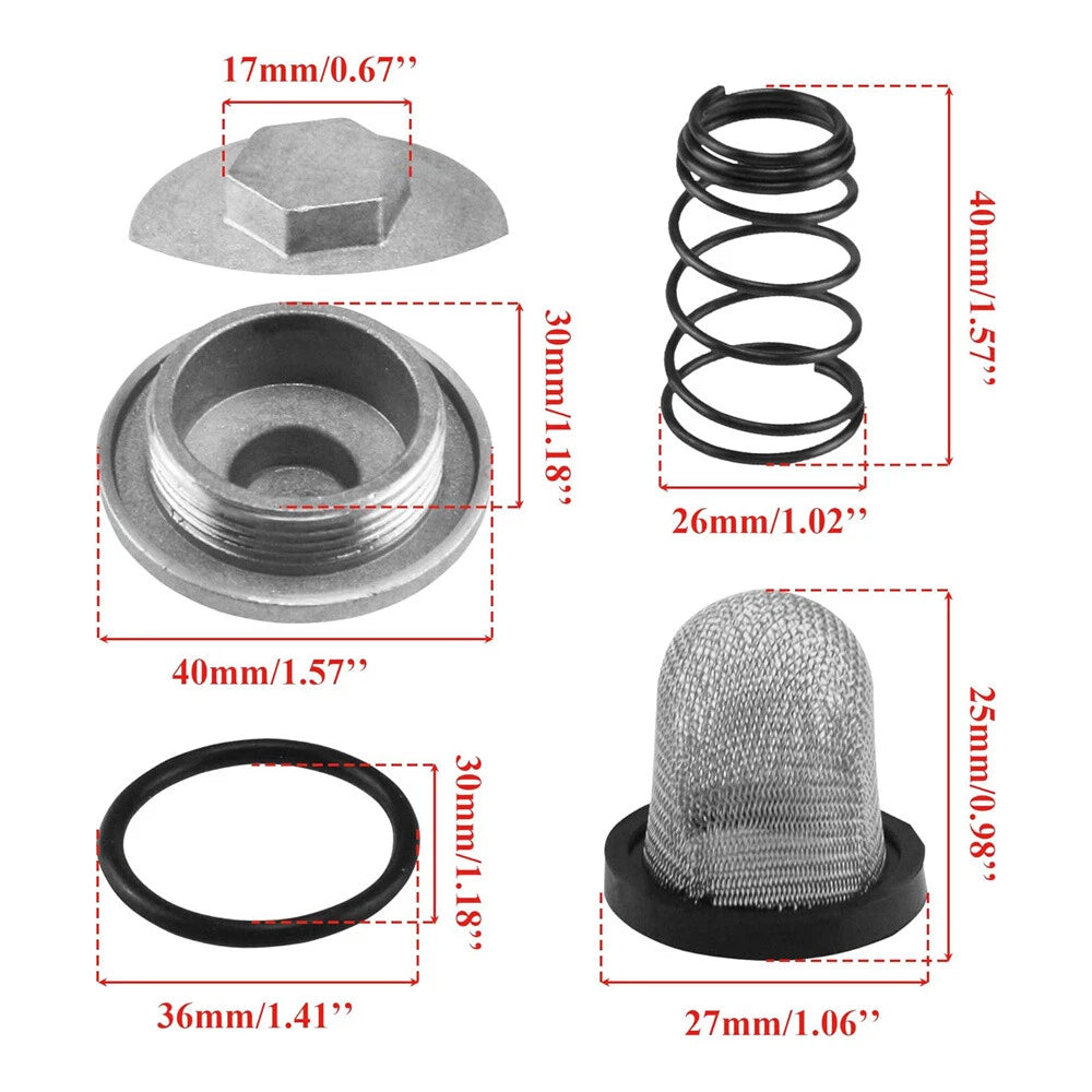 Oil Drain Plug & Filter Spring Set for GY6 50cc-150cc Scooter