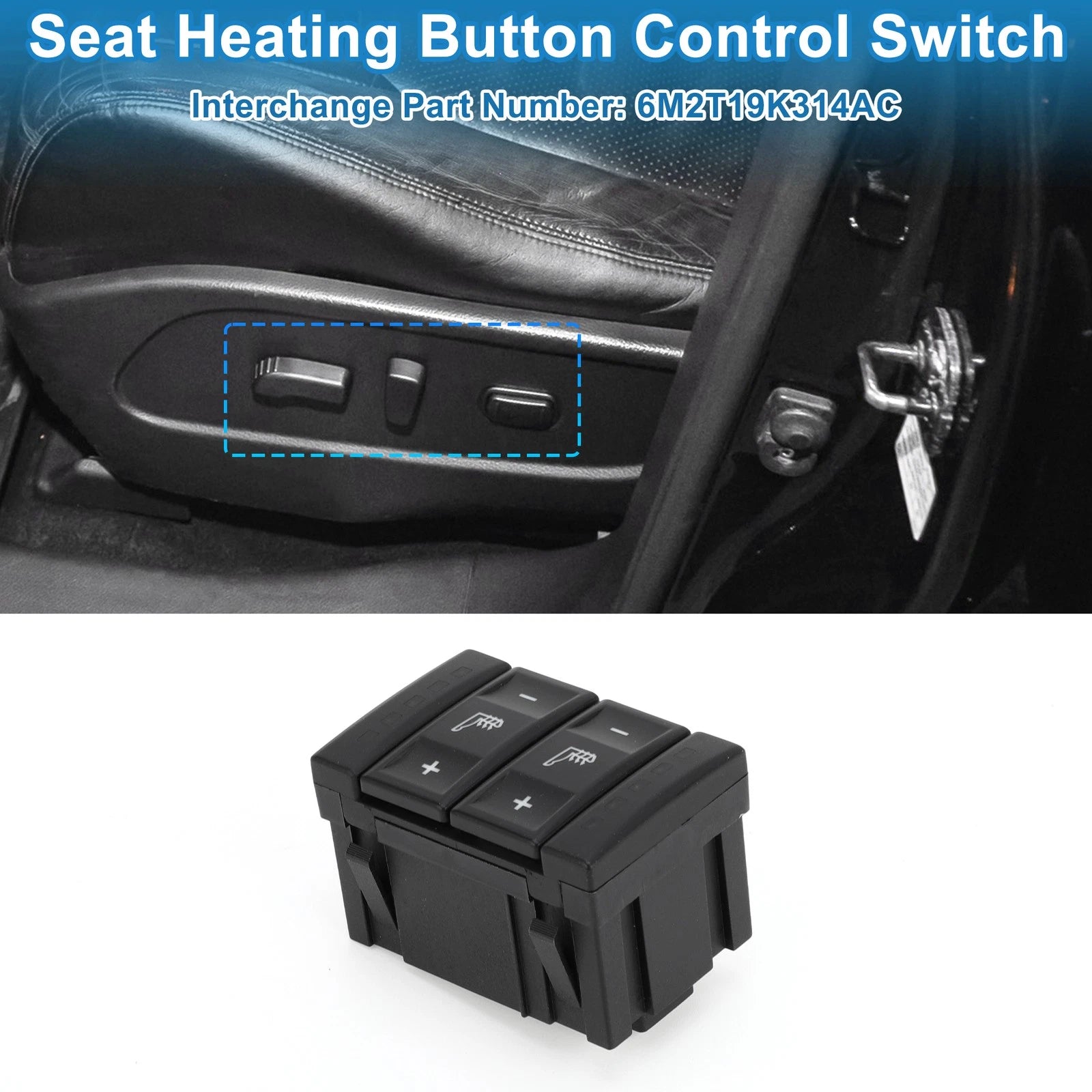 Seat Heating Button Control Switch No.6M2T19K314A for Ford Galaxy MK 3 S-MAX (2006–2016)