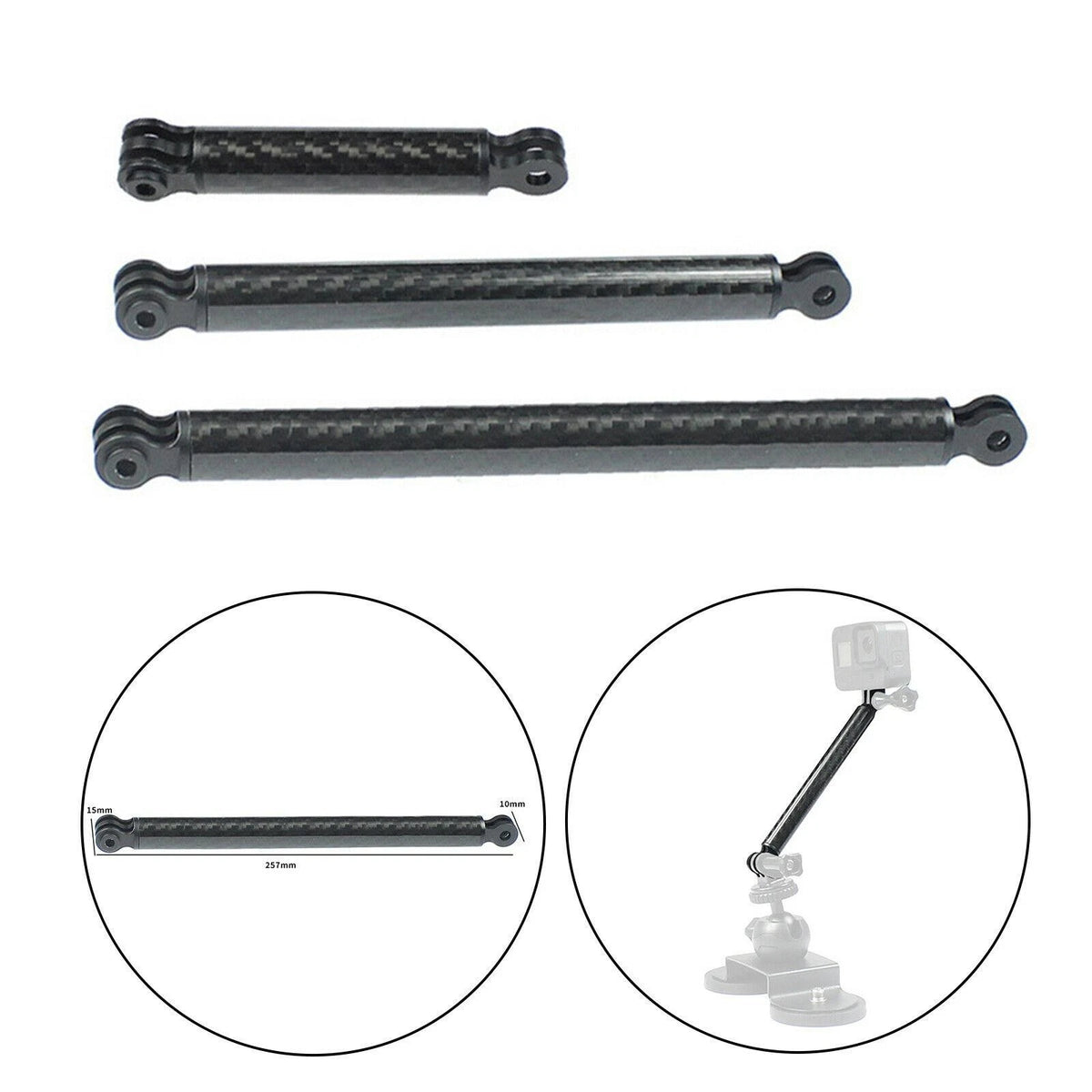 Aluminum Extension Arm Pole Base for Insta360 GoPro (2016–2023)