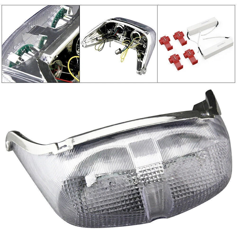 Clear LED Stop Tail Light Brake Turn Signals for Yamaha YZF R6 (1998–2000)
