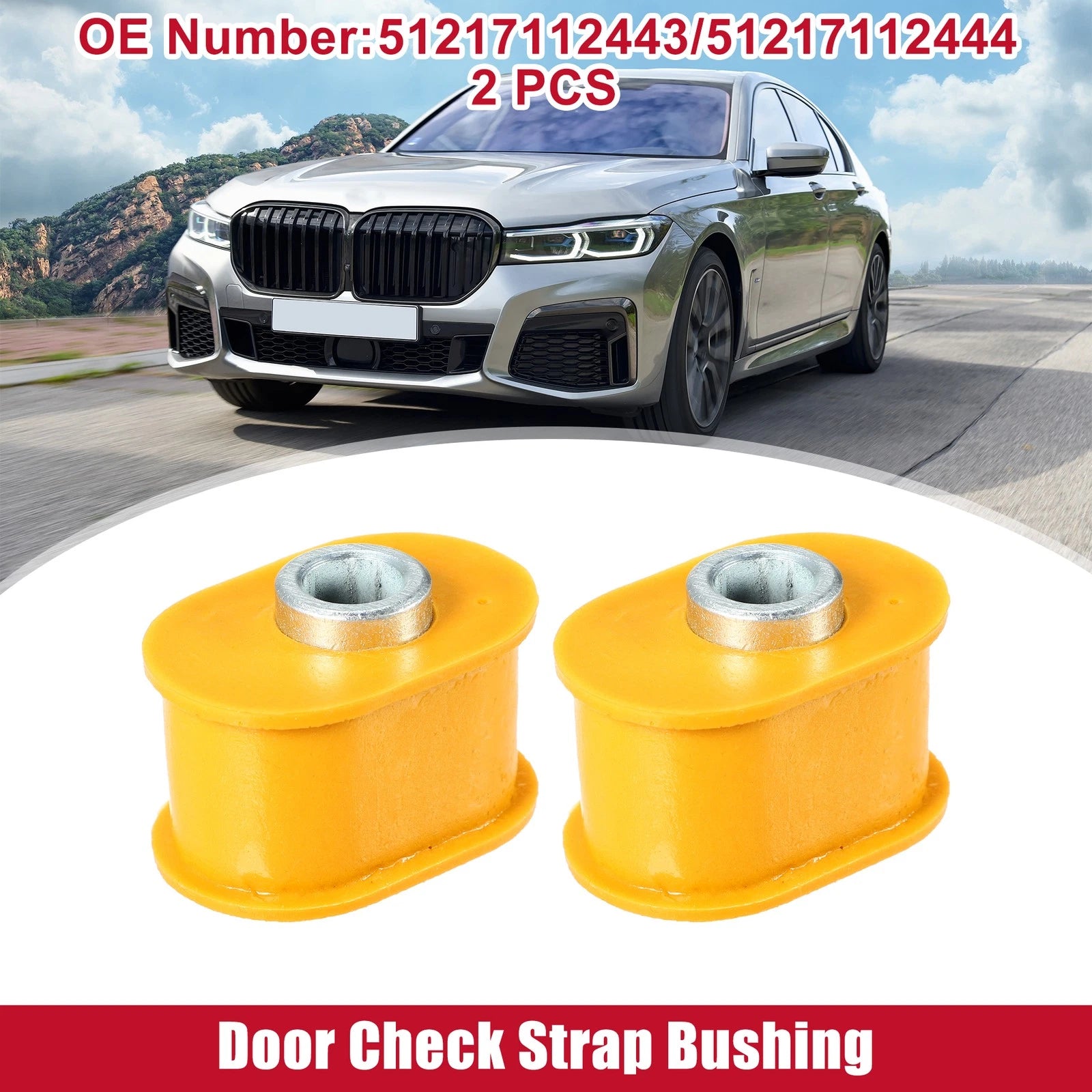 2pcs Door Check Strap Bushing Replacement for BMW 7 Series E65 (2002–2008)