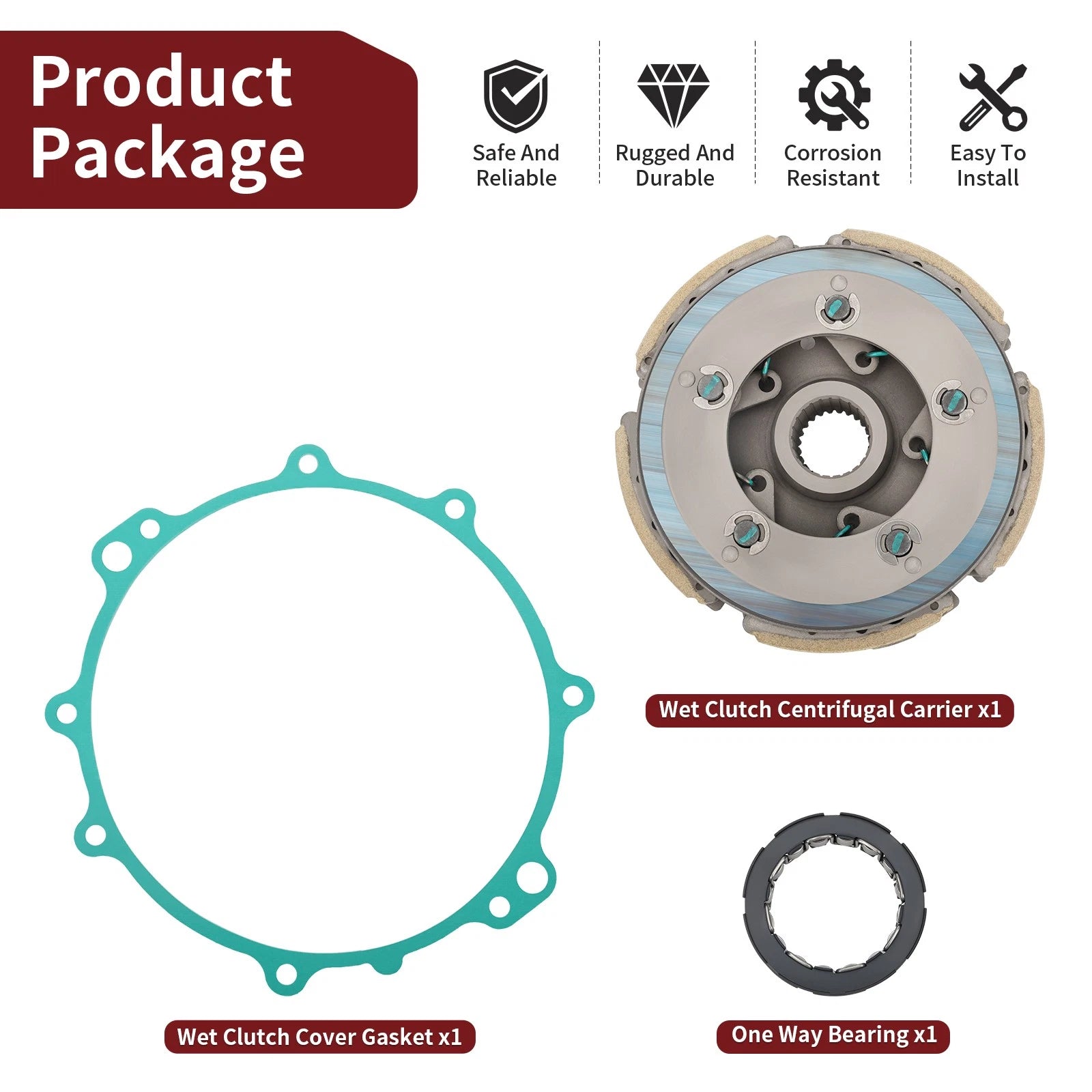 Wet Clutch Centrifugal Carrier w/ Bearing for Yamaha Kodiak Grizzly (400-450)