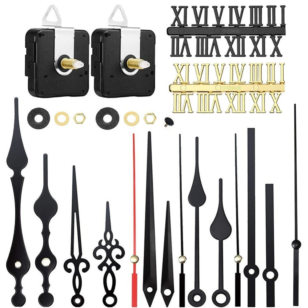Clock Movement Kit with Silent Mechanism and 5 Pairs of Hands